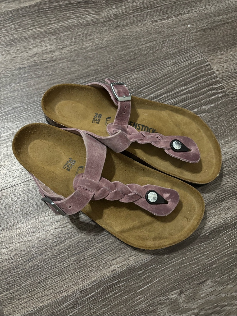 Birkenstock Braided Suede Thong Sandals - Purple